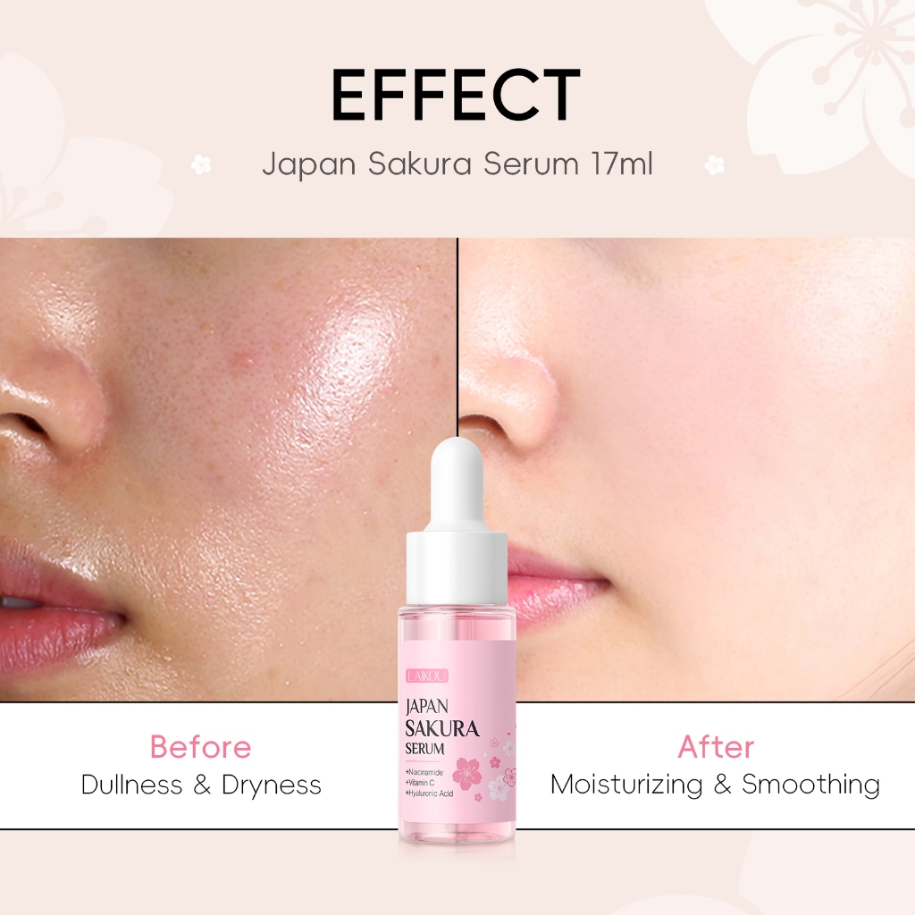 [Novo Design] LAIKOU Japan Sakura Serum Aperta Poros Rejuvenescimento Da Pele Mesmo Tom De 17ml/30ml — imagem 2 de 2