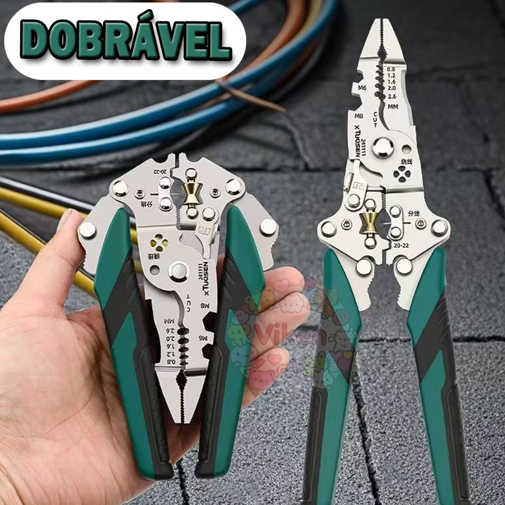 Alicate De Eletricista Multifuncional Com Ferramentas Manuais E Decapador De Fios
