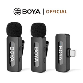 BOYA BY-V1/V2 Microfone Sem Fio De Lapela Com Cancelamento De Ruído Vlogging Mic Para iPhone Android em Oferta na Shopee
