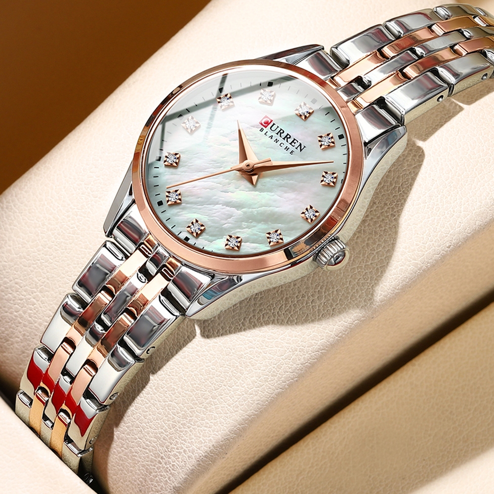 CURREN Relógio Feminino Nova Pulseira De Aço Inoxidável Temperamento Elegante Mostrador Pequeno Moda Negócios Quartzo À