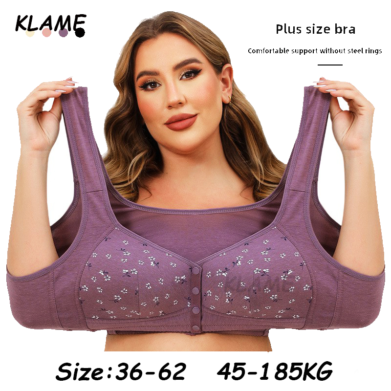 KLAME 36-62 Plus Size Feminino Renda Fivela Frontal Sem Aro De Aço Suporte Regata Sutiã KLM1136 em Oferta na Shopee