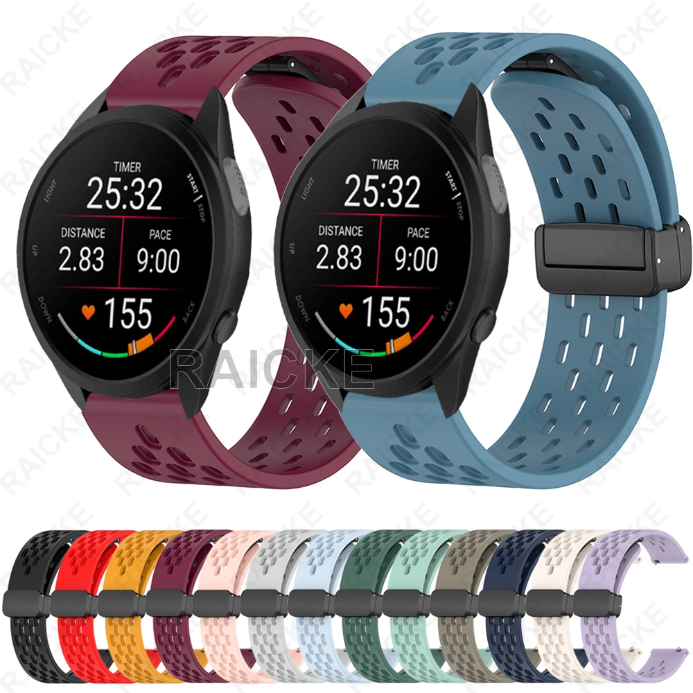 Pulseira de borracha de silicone para Garmin Vivoactive 5/6/Forerunner 55/70/170/165/245/645/158/168/Abordagem S50