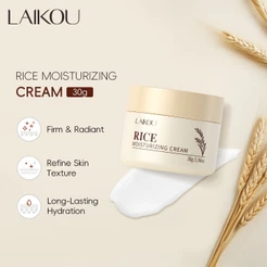 LAIKOU Creme Hidratante De Arroz 30g Refina A Textura Da Pele Hidratação De Longa Duração Mesmo Tom