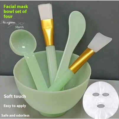 Conjunto Tigela Mistura Facial * 4 Peças , Ferramenta Máscara Silicone Para , Pincéis Maquiagem