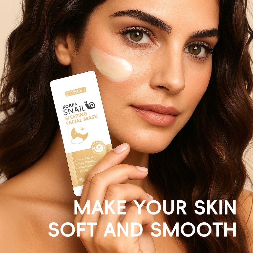 LAIKOU Coreia Caracol Dormir Máscara Facial 3g * 20pcs Hidratante Nutritivo Pele Ehance Elasticidade