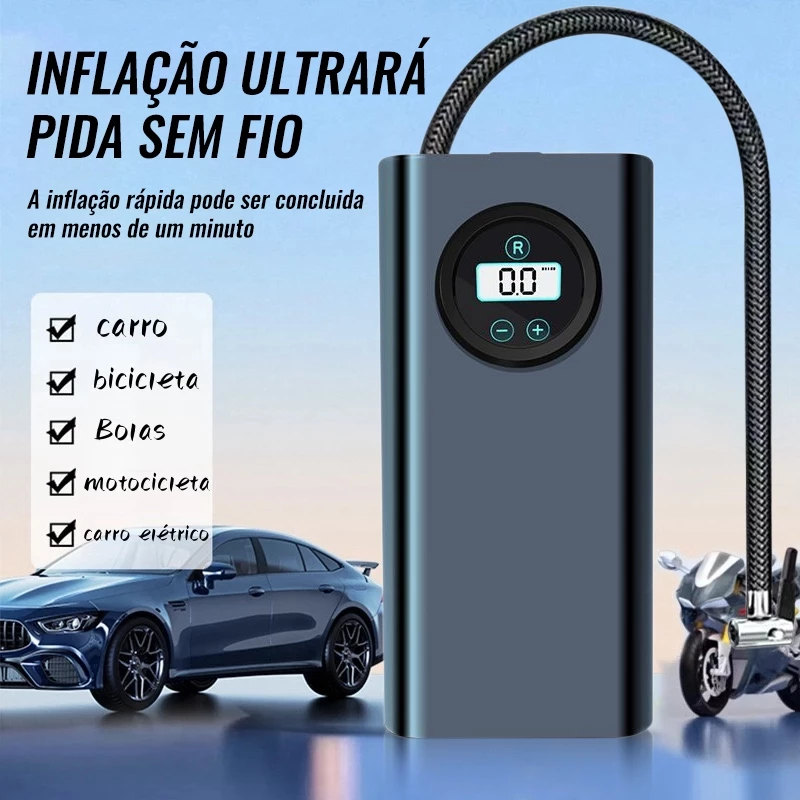 150PSI Display Digital Domba de Ar Elétrica Sem Fio Pneu Inflator Motocicleta Carro Bcicleta Compressor de Ar Portátil