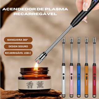Ignição de Plasma Ecológico à prova de Vento Dobrável Adequada para Fogão Velas Camping Usb Luxo em Oferta na Shopee