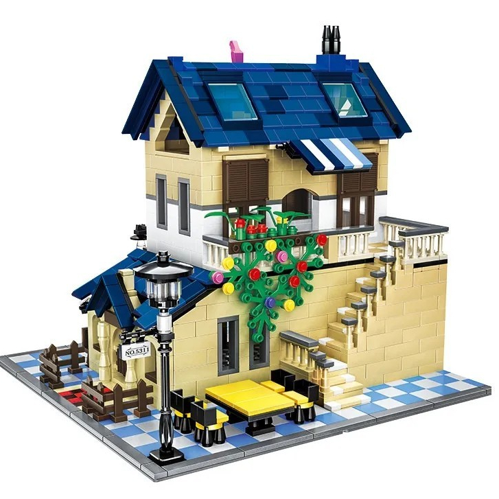 1298 pçs compatível Lego Country Villa blocos de construção meninos casa cidade construção diy sala construção meninas b