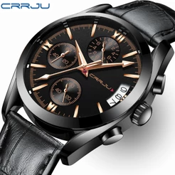 CRRJU Marca Original Relógios Masculinos Genuínos Casuais Impermeáveis Quartzo Esportes 2217 XL