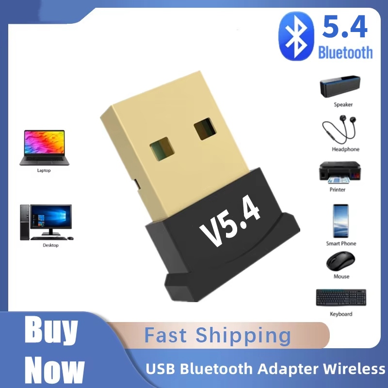 Adaptador USB Sem Fio Bluetooth 5.4 Para PC Dongle Mouse Teclado Música Receptor De Áudio Transmissor