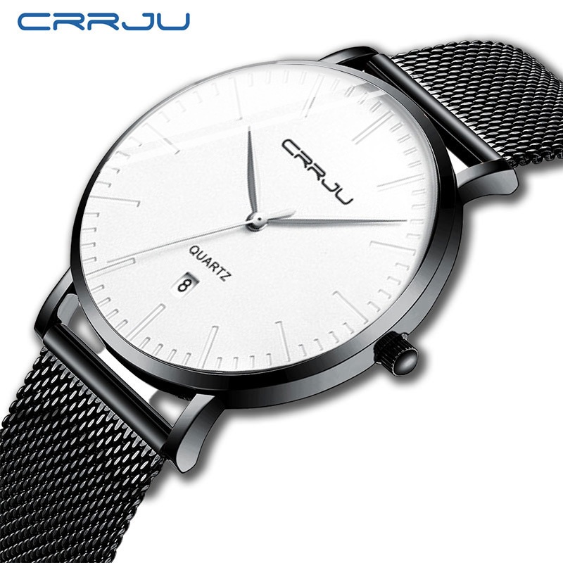CRRJU Moda Masculina Relógios Ultrafinos Casuais Esportivos Quartzo À Prova D'água 2269 X