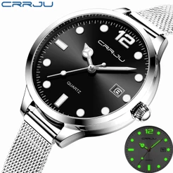 CRRJU Relógio Feminino De Aço Inoxidável Luminoso Moda Criativa Casual Negócios Esportes Quartzo À Prova D'água 2187 X