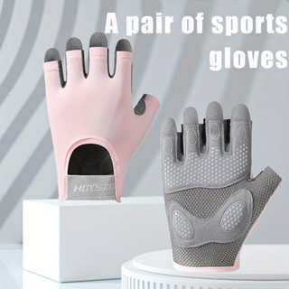 Luvas esportiva unissex de meio dedo academia Exercicios Com Munhequeira Fit Musculação ajuste em Oferta na Shopee