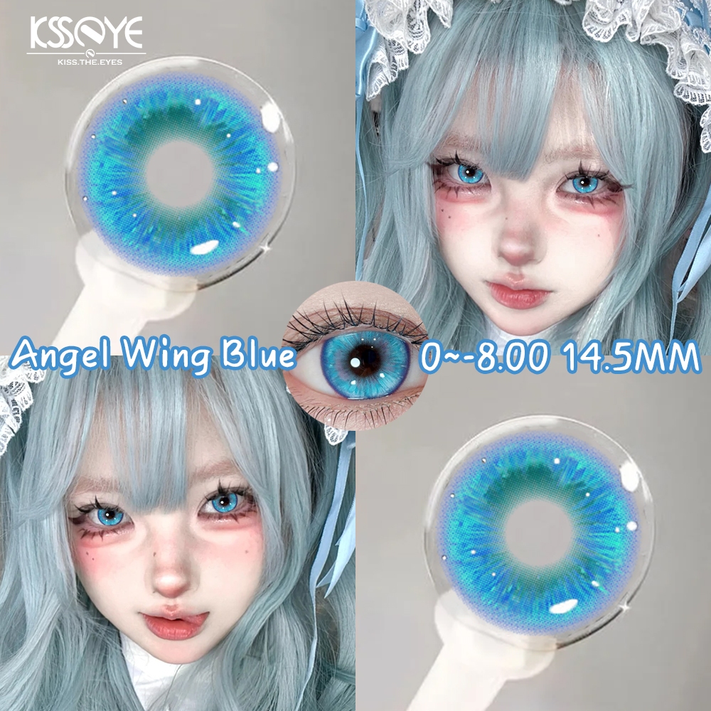 2 Pçs Cosplay Lentes De Contato Anime Maquiagem Dos Olhos Anjo Asa Série 14.5mm Tamanho Grande Alta Renderização Cor
