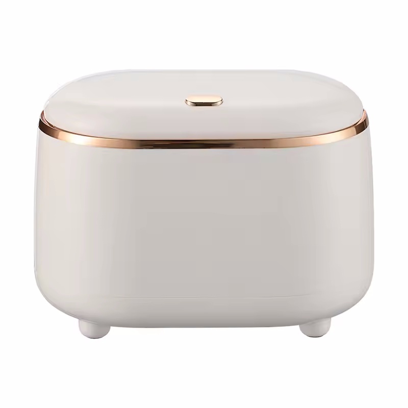 Lixeira De Mesa Elegante E Luxuosa Com Tampa De Pressão Para Abrir Formato Elíptico Armazenamento Conveniente Na Bancada
