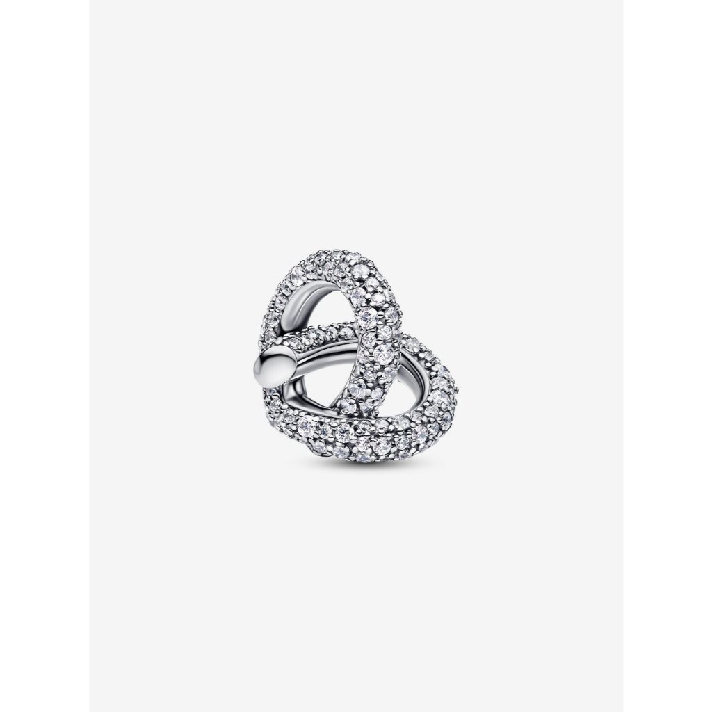 (Novo) Amuleto De Coração Pavé Infinity Knot