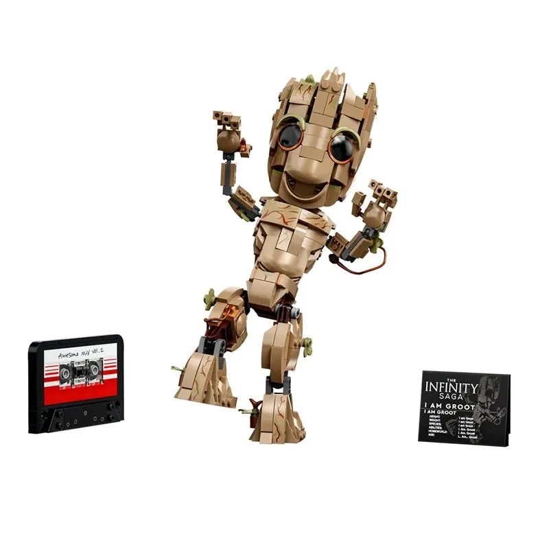 475 pçs compatível Lego Groot pequeno homem árvore Mecha galáxia guarda ornamentos montados bloco de construção brinqued
