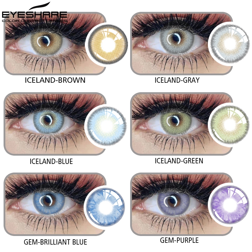 EYESHARE 1 Par Island SERIES Lente De Contato Colorida Macia Lentes Coloridas Olhos De Cor Natural Alunos Nobre Uso Anua em Oferta na Shopee