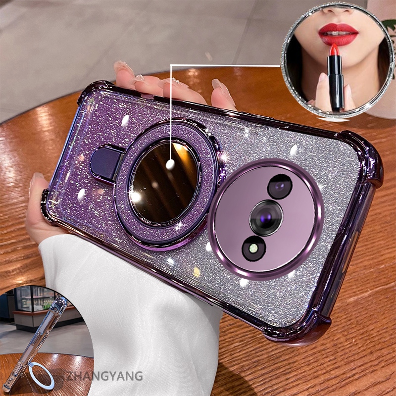 Capa Para Redmi A3 Estética flash Galvanoplastia De Telefone Novo design Suporte