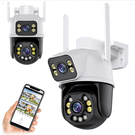 Camera Externa Ip a Prova D'água Wifi Dupla 2 Em 1 com Visao Noturna C/ Infravermelho monitor-G1 em Oferta na Shopee