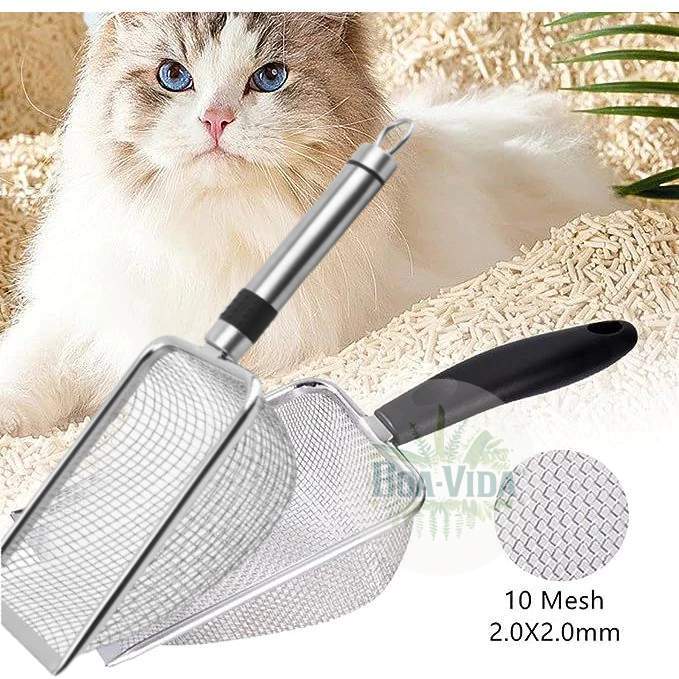 Pá Higiênica De Areia para Gatos Peneira Coletora Aço Inox