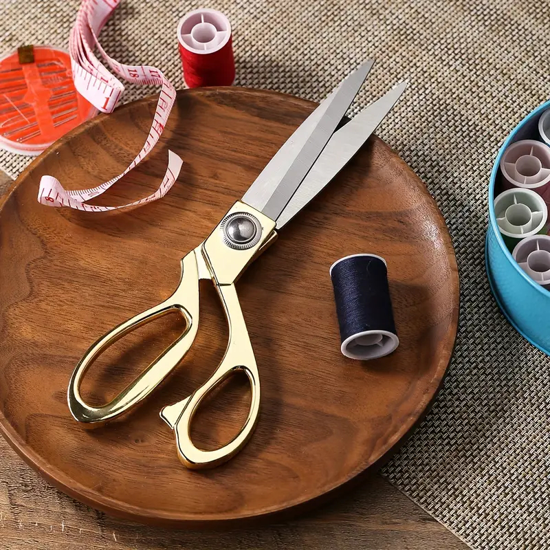 Tesoura Uso profissional dourada para costureira - Tesoura Tapeceiro Forjada Alfaiate