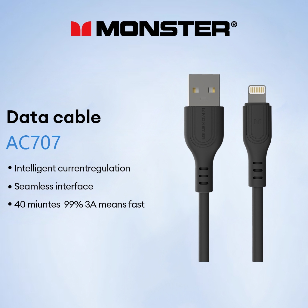 Monster AC707 Cabo De Carregador Rápido Trançado USB Para Dispositivos ios E Android