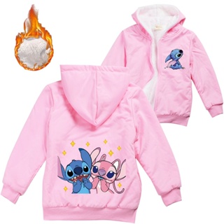 Lilo E Stitch Crianças Jaquetas De Inverno Meninos Menina Grosso Casaco Quente Adolescente Com Capuz Outerwear Roupas em Oferta na Shopee
