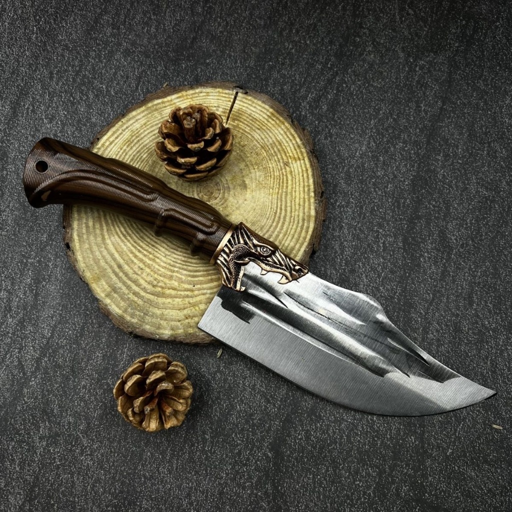 Faca Tática Oriental De Alto Desempenho Com Detalhes De Dragão , Ideal Para Churrascos , Aventuras Ao Ar Livre E Culinár em Oferta na Shopee