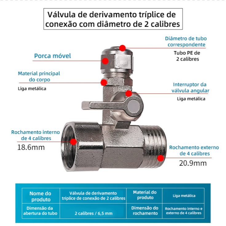 Adaptador Do Purificador Filtro De Água De Alimentação 1/2’‘ Torneira Da Válvula De Esfera