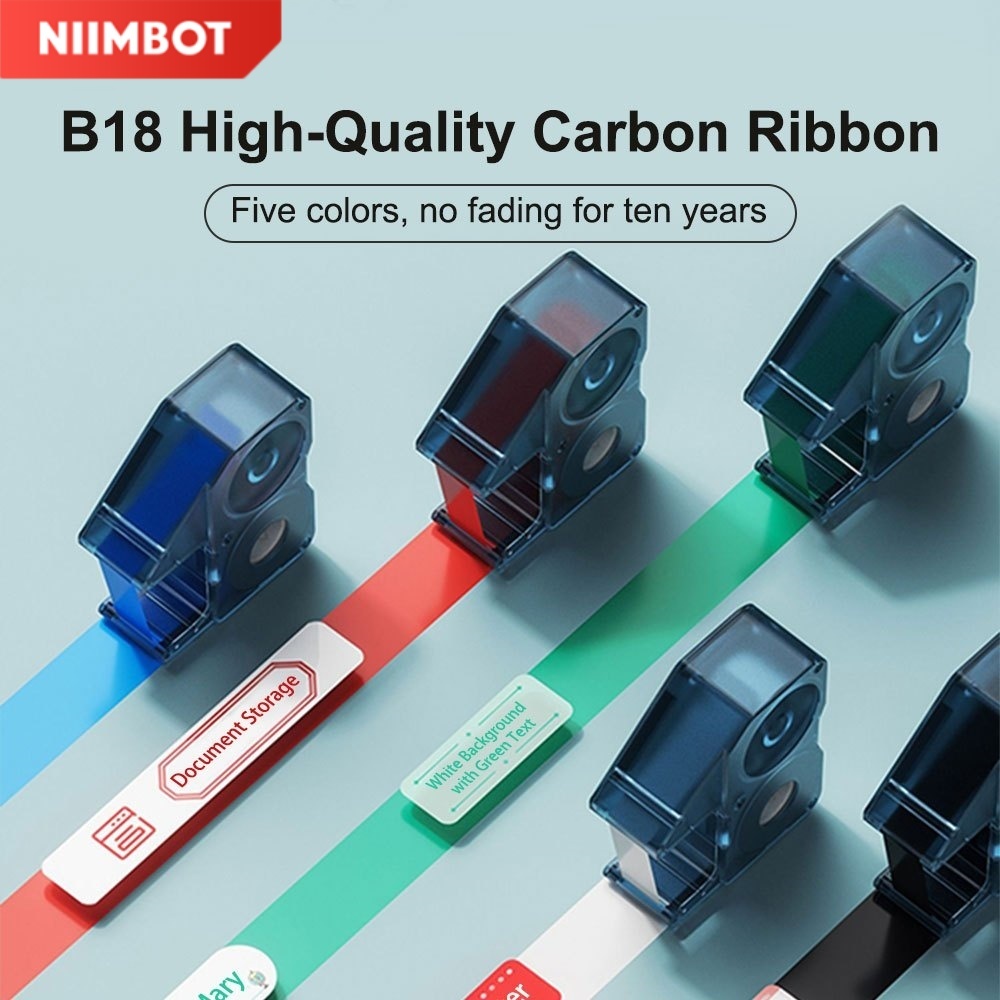 Fita De Carbono À Base De Resina Niimbot N1 14mm * 16m De Longa Duração E Não Desbotada Para Impressora De Etiquetas De em Oferta na Shopee