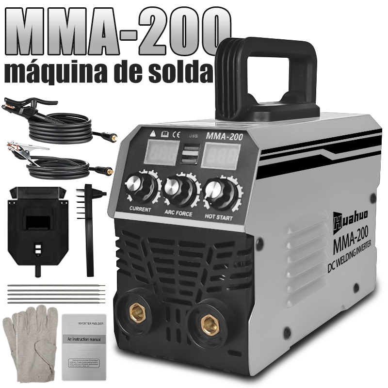 Máquina De Solda Inversora 220V/110V MMA-200 Tecnologia IGBT Display Digital Ferramenta De Soldagem Portátil Automática~ em Oferta na Shopee