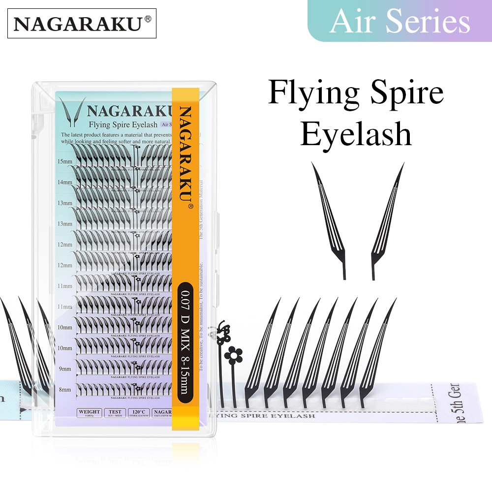 NAGARAKU Flying Spire Cílios Postiços Série Air Extensões De Leves De Penas Pré-Fabricadas em Oferta na Shopee