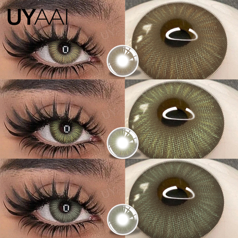 UYAAI 2025 1 Par Novo Estilo Cinza Contatos Marrom Moda Molly Série Lentes De Contato Para Maquiagem Beleza Estudante Ma