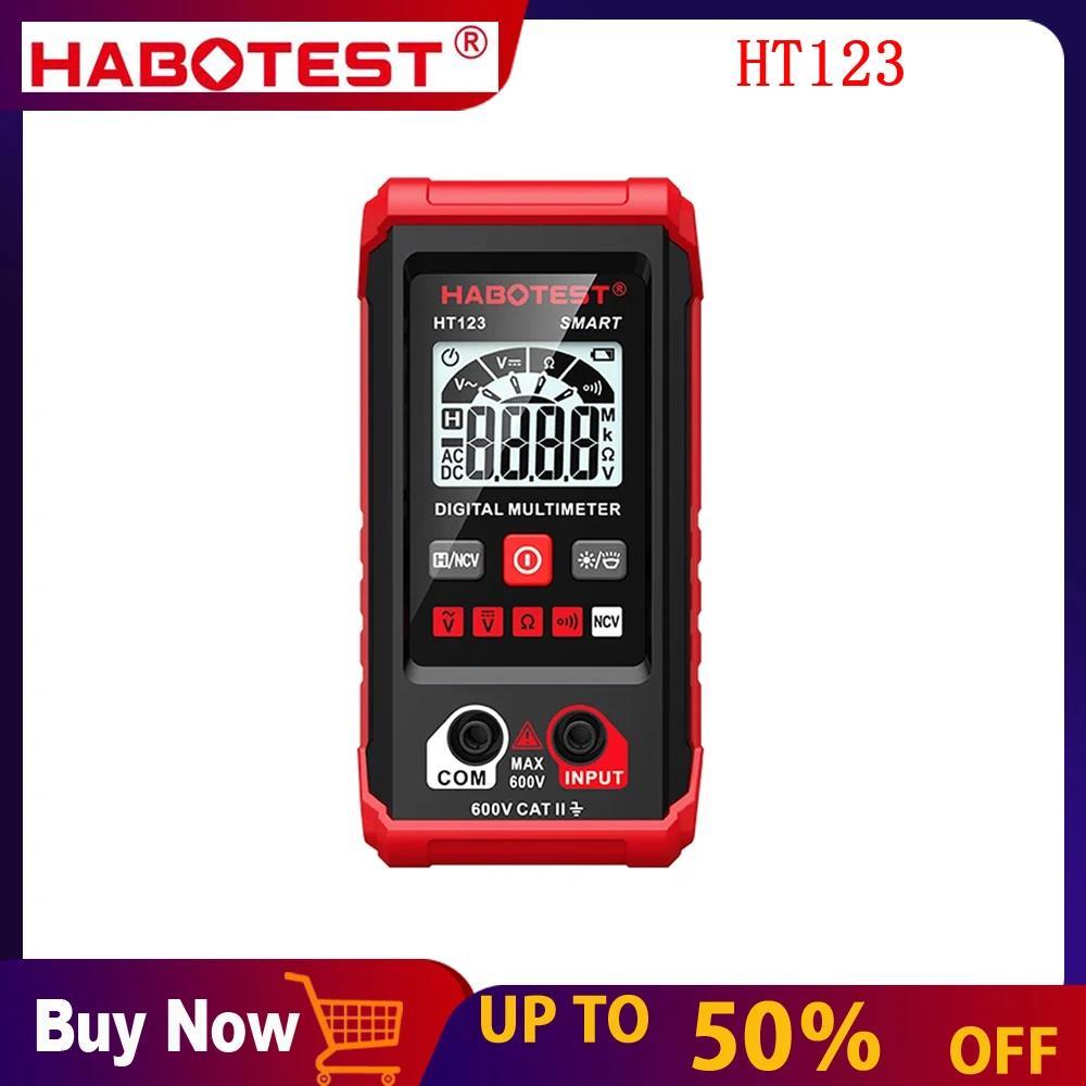 HABOTEST HT123 Multímetro Digital AC/DC 600V Tensão Resistência Testador De Continuidade Voltímetro NCV