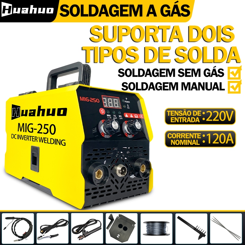 Máquina Inversor Solda Máquina de solda 250A de grau industrial de uso doméstico duplo máquina de solda portátil.