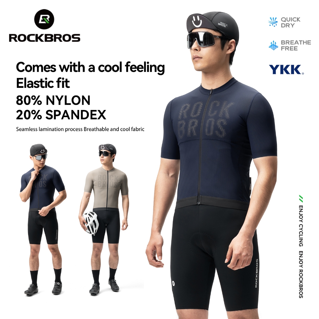 ROCKBROS Série Âmbar Bicicleta Alta Elástica Sem Costura Manga Curta Confortável Respirável Camisa MTB De Estrada Verão