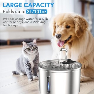 Aço Inoxidável Fonte para Gatos com Filtro 3L Dispensador de água para Cães Bebedouro Gato Automático Super Silencioso em Oferta na Shopee