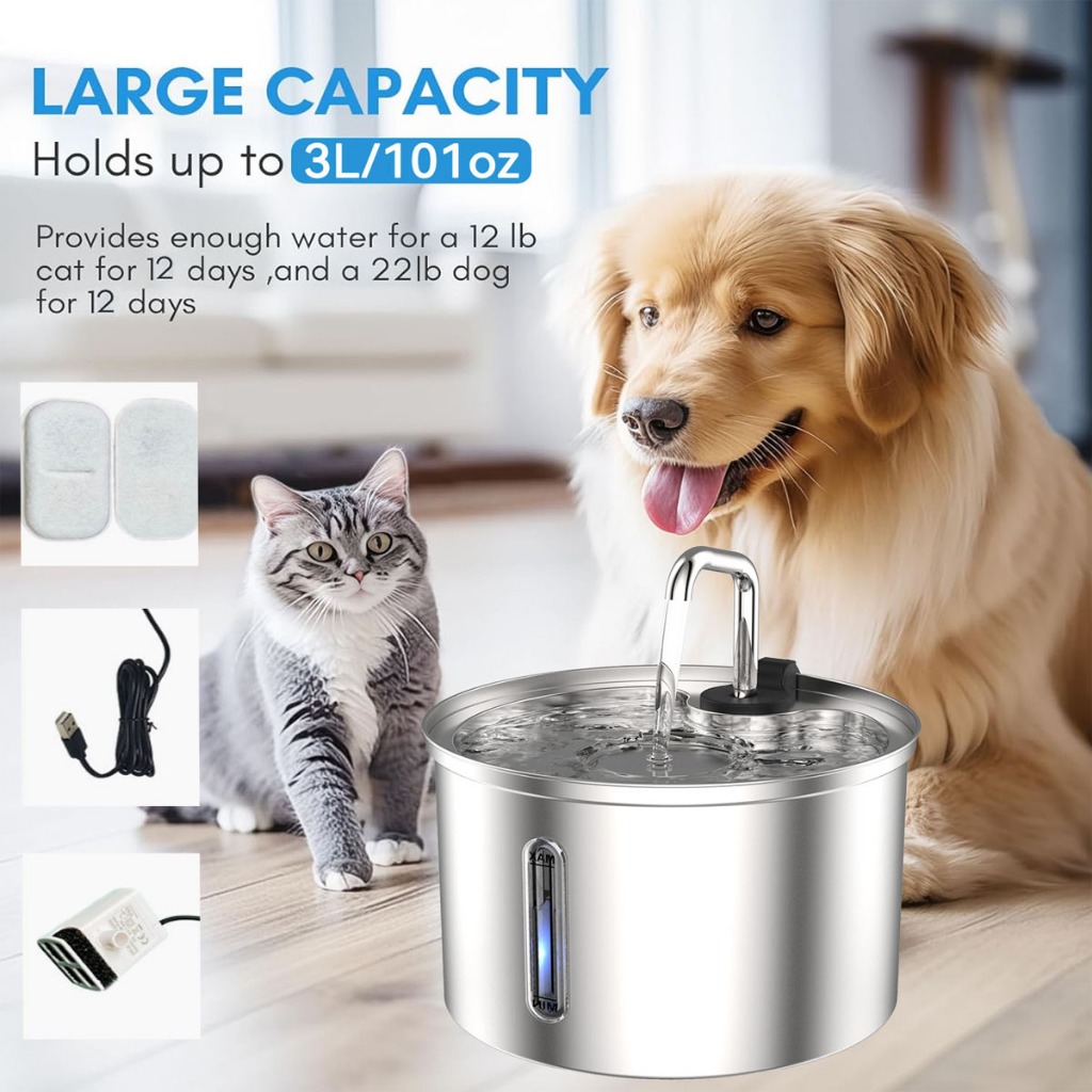 3L Bebedouro Para Gatos Com Filtro, Sensor Automático, Bebedouro Para Animais De Estimação
