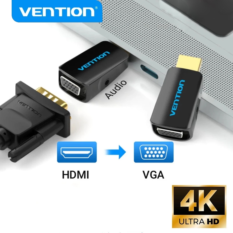 Vention Adaptador HDMI Para VGA Com Áudio Banhado A Ouro 1080P Conversor PC TV Xbox Laptop Projetor - Audio