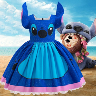 Stitch Meninas Vestido Bonito Dos Desenhos Animados Cosplay De Princesa Trajes De Festa De Aniversário 2-10 Anos Criança em Oferta na Shopee
