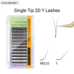 NAGARAKU Ponta Única 2D Ysl/M Forma De Onda Tecido À Mão Premium Suave Luz Extensão De Cílios Naturais