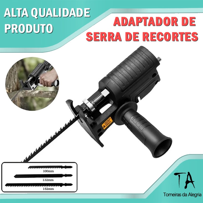 Adaptador de Serra Tico-Tico Alternativo Portátil Com Lâmina de Serra Elétrica Broca