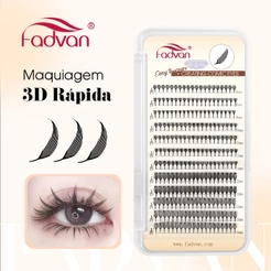 Cílios FADVAN Extensão Cílios Spire Comic Feather Mangá Leve Falso Premade Fans Cílios