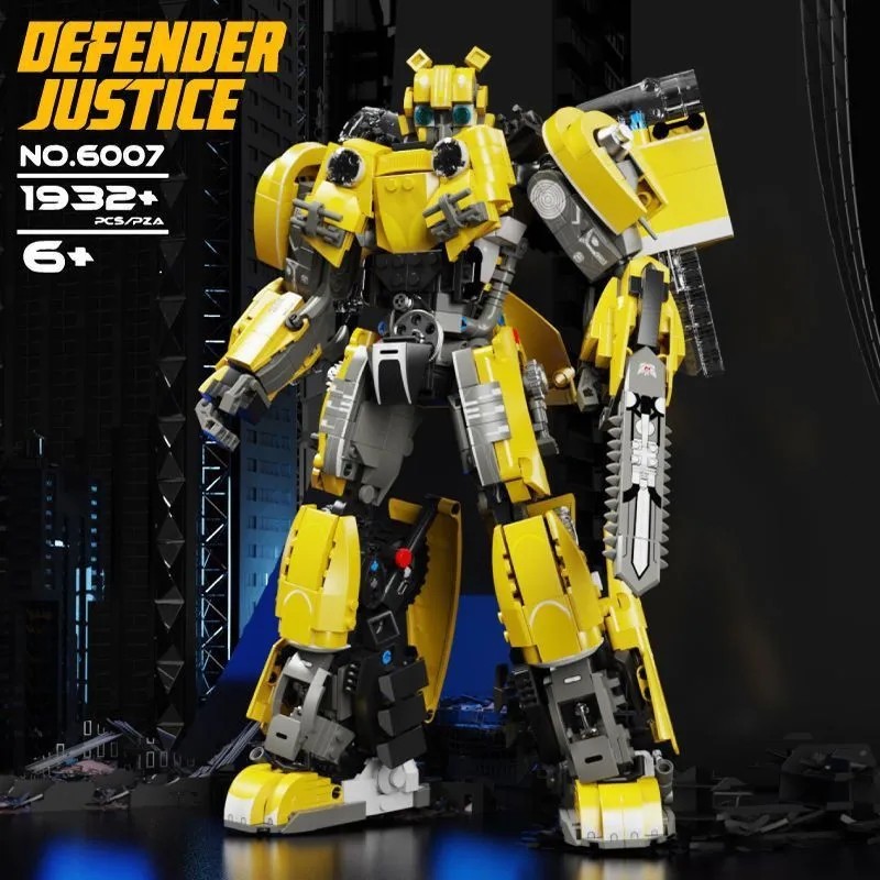 ((Versão completa) Compatível com Lego Optimus Prime Bumblebee Transformers Robot Mecha Modelo Montado Bloco de Construç