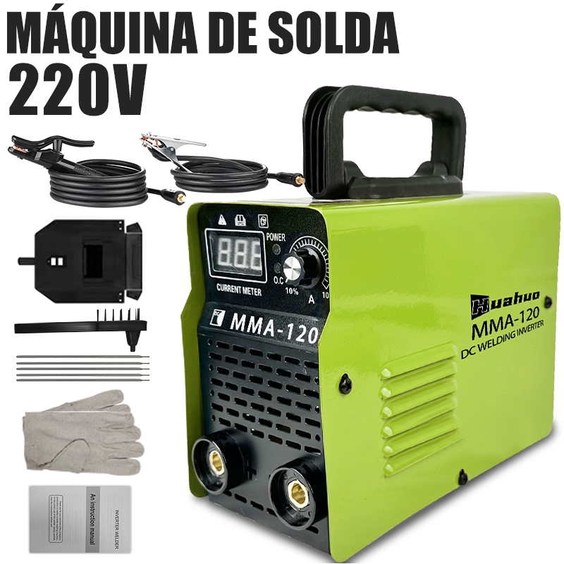 Máquina de solda portátil Conjunto de máquina de solda doméstica portátil MMA-120 110V/220V máquina de solda~