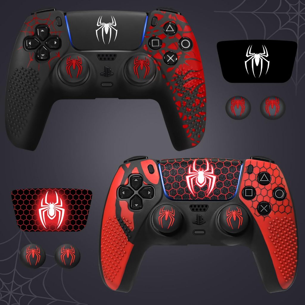 Pele De Controlador Antiderrapante Para PS5 , Acessórios , Capa De Silicone Com Lacunas De Aperto De Polegar E Adesivo D em Oferta na Shopee