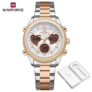 NAVIFORCE 5045S Romântico Elegante Multi-Dial Multifuncional Botão Duplo Relógio Feminino em Oferta na Shopee