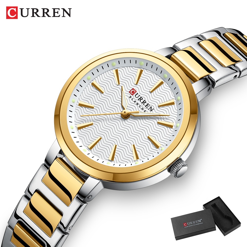 CURREN Marca Relógios Femininos Moda Elegante Pulseira De Aço Inoxidável À Prova D'água Pequeno Mostrador Simples Lleisu