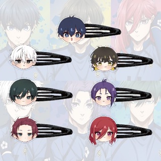 Alfinetes De Cabelo Acrílicos Bloqueio Azul Bonito Dos Desenhos Animados Menina Anime 50mm Grampos Acessórios Para em Oferta na Shopee